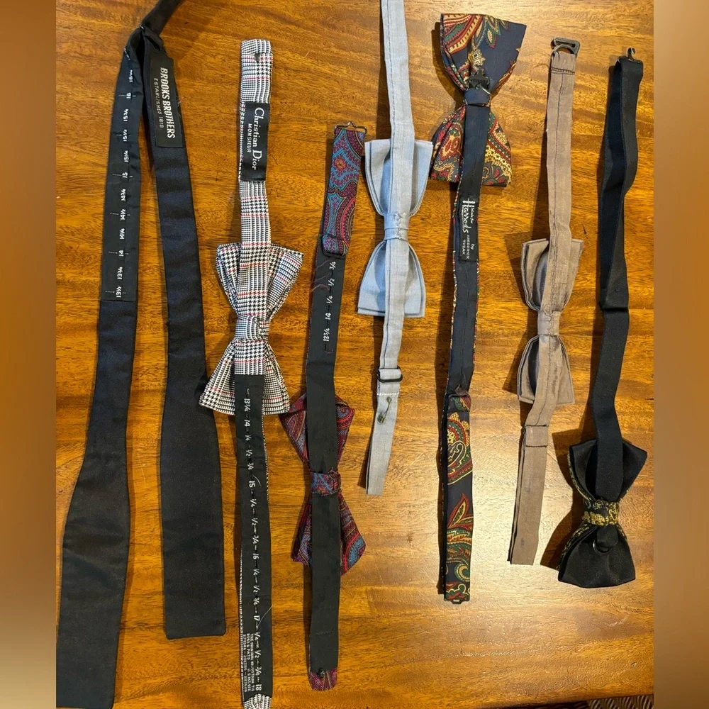 7- Vintage Silk Bow Ties from the 1960s to the 90’s! - Picture 3 of 6